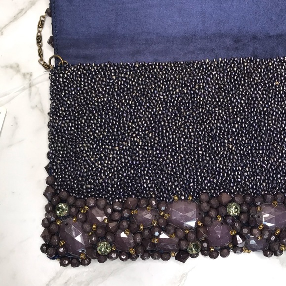Anthropologie Beaded Crystal Bag Clutch Chain - Picture 10 of 14